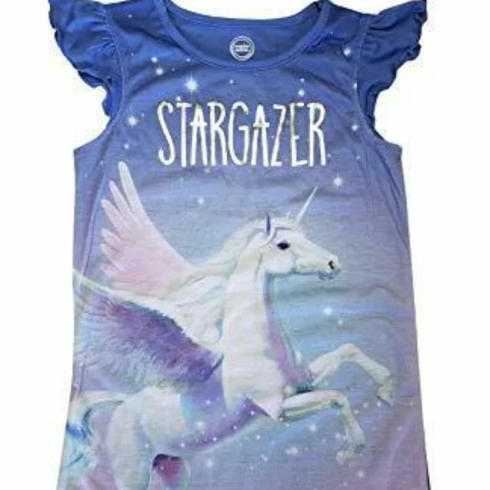 Unicorn Ruffle Sleeve Nightgown 6X